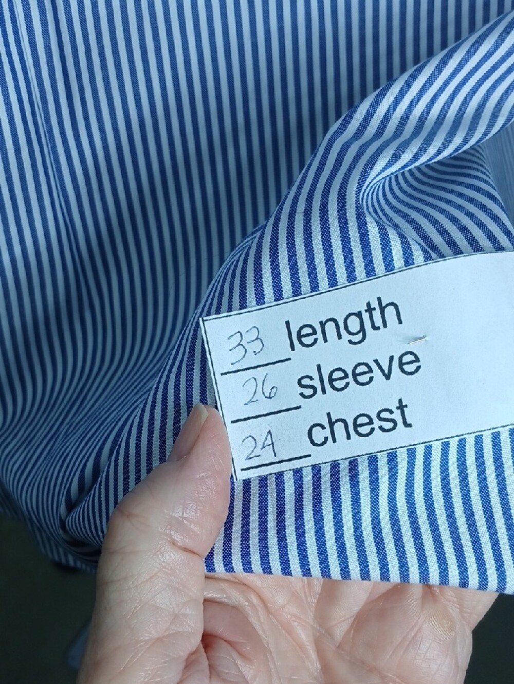 Ralph Lauren Men’s Blue & White Striped cotton Dress Shirt - Picture 8 of 12